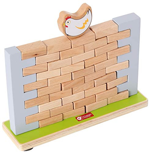 small foot Wackelmauer aus Holz, spannendes Geschicklichkeitsspiel/Gesellschaftsspiel für Kinder, ab 3 Jahren, 4746, 25,5x25x4 cm