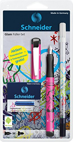 Schneider skrivverktyg set set glamset, 1 x FH Glam, 1 x TL Corry, 6 TP blå, sorterad