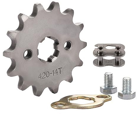 WOOSTAR Motorcycle 420-14T Front Sprocket 17mm Replacement for 50cc 70cc 90cc 110cc 125cc Dirt Pit Bike Mini Bike ATV 4 Wheeler Moped