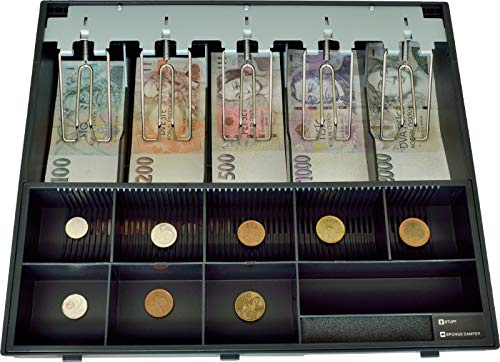 Virtuos Kassenladeneinsatz (mit Münz-Notenfach) für C425, Schwarz, ABS und Metall