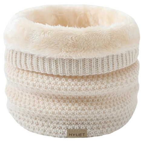 HYUET Winter Schlauchschal Loop Schal Rundschal Dick Fleece Halswärmer Gefüttert Weichem Thermo Halsschlauch Halstuch Schlauch Nackenwärmer Herren Damen Winter zum Sport Ski Herren Damen