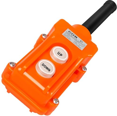Interruttore a pulsante impermeabile COB-61, 250V, 5 Amp, 500V, 2 Amp, Orange Up Down Switch con barilotto di cavo di gomma