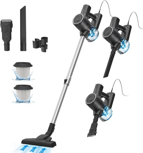 Vactidy Blitz C6 600W Staubsauger mit Kabel, 25KPa Stielstaubsauger mit Kabel, 7M Staubsauger mit Überhitzungsschutz, 800ml Handstaubsauger mit Kabel, Staubsauger Tierhaare für Hartböden Teppich