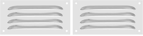 PATIKIL 8 x 4 Inch Stainless Steel Vent Cover, 2 Pack Screen Air Grille Ventilation Cover HVAC Louvered Grill for Home Kitchen Fireplace Bathroom Wall Ceiling, Silver Tone