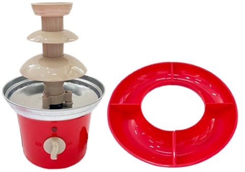 Tuxxjzm Fontana di cioccolato per feste, dispenser di cioccolato fuso,Fontana per Salse con Vassoio di Frutta - Fontana per Feste Riutilizzabile, Fontana al Caramello per Compleanno, Laurea,