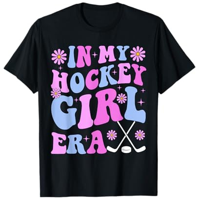 in My Hockey Girl Era Groovy Game Day Hockey T-Shirt