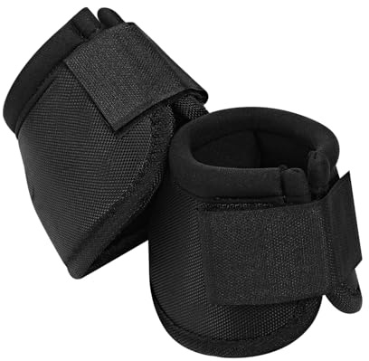 AccompMe No Turn Bell Boots for Horses Ballistic Hoof Overreach Bell Boot Durable Shock Absorbing Hoof Protection (Black, Medium)