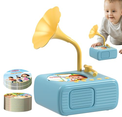 11,5 x 9,5 x 6,5 cm Lecteur de musique de contes, gramophone pour , jouet musical de gramophone, avec 96 cartes, matériaux , pour garantir un sommeil sain et soulager