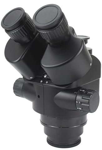 DPXTFJKDS 3.5X 90X 7X-45X Simul-Focal Trinocular Microscope 0.5x 2.0x Auxiliary Lens+ Zoom Stereo Microscope Head Black(7x-45x)