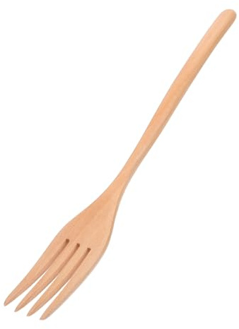 TOYANDONA Wooden Salad Mixing Fork Long Handle Kitchen Serving Fork Fruit Salad Dinner Household Cooking Utensil 1 Pc