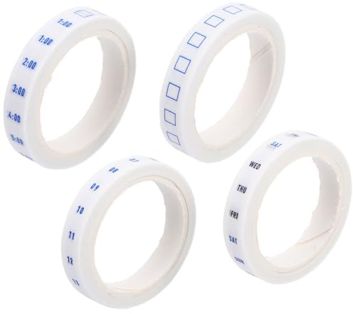 MINAOLULUS 4 Rolls Grid Washi Tape Planner Washi Tape Decorative and Functional for Journaling Office and Decorating Planners Simple Design