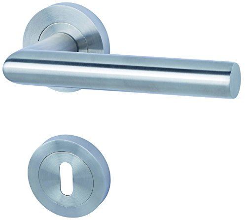 Alpertec 88024900C Solid 9-R Zimmertüren Drückergarnitur, Chrom/Edelstahl, 2 Stück