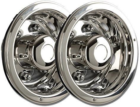 Hansen Styling Parts 2 Stück Universelle Radzierblende 17,5 Zoll Felgenauskleidung für LKW und Transporter - Edelstahl, Hochglanzpoliert, Silber