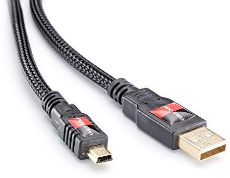 Eagle Cable by INAKUSTIK – 10060032 – Deluxe USB-Kabel (A-B)|Datenübertragungen mit 480 Mbit/s | 3,2m in Schwarz | Hochdichte Abschirmung | High Speed USB 2.0| moderner Geflechtschirm