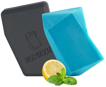 Duschbrocken Feste Dusche Starterset Maxi Minz – 2in1 Shampoo & Duschgel ohne Plastik – erfrischender Minzduft – Vegan & Reisegeeignet