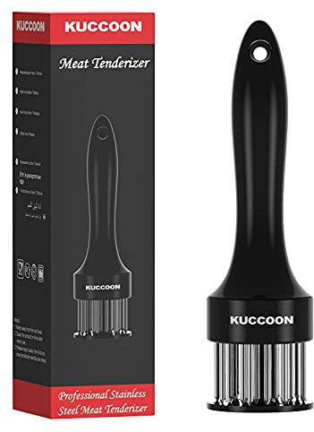 KUCCOON Meat Tenderizer Tool Stainless Steel Needle Ultra Sharp 24 Blades Tenderizer Tool for Tenderizing Beef Chicken Steak Veal Pork
