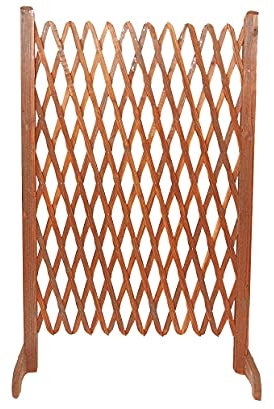 Inferramenta Koem Pannello grigliato 140x120 cm steccato Estensibile con sostegni in Legno trattato per Uso Esterno