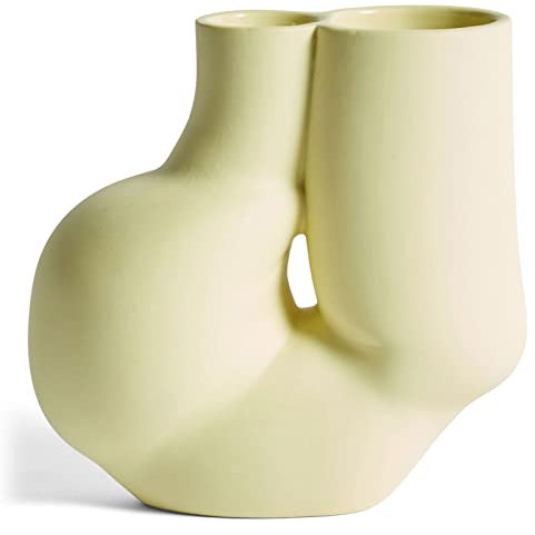 Hay W&S Chubby Vase aus Porzellan in der Farbe Gelb, Maße: 10,5cm x 20cm x 19,5cm, 508177