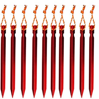 10 Stück Zeltheringe, Aluminium Legierung Zelt Stakes Pegs, Camping Heringe, für Garden, Wandern, Strand, Camping Und Bergsteigen, Rot
