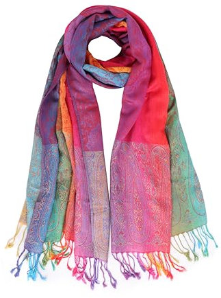 70 x 180 cm Damen Warm Schal - Winter Ethnic Mit Style Colorful Gradient Marokko - Farbe Schal Mit Quasten