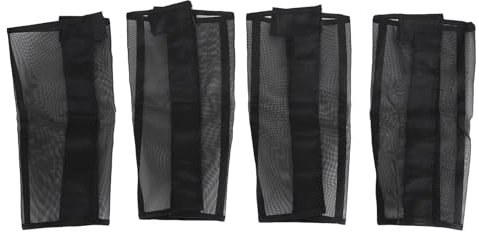 4-teiliges Pferdebein-Gamaschen-Set, Belüftetes Sport-Gamaschen-Set, Atmungsaktives Netz-Pferdebein-Schutzstiefel, Pferdebein-Schutzbandagen für Hufstress, Beinermüdung (BLACK)