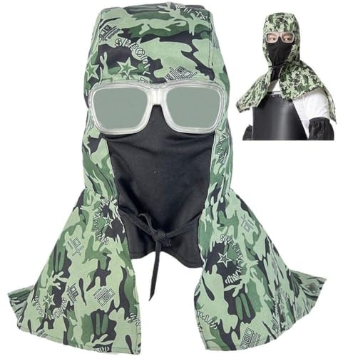 Muteitt Full Head Welding Hood Breathable Protective Welding Cap Cowboy Hood Dust Protective Face Mask Anti Wind Hood