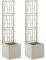 Kreher 2 x XL Rankgitter, Spalier mit Pflanzkasten aus robustem Kunststoff. In verschiedenen Größen und Farben. Top für Garten, Terrasse und Balkon! (Beige schmale Version)