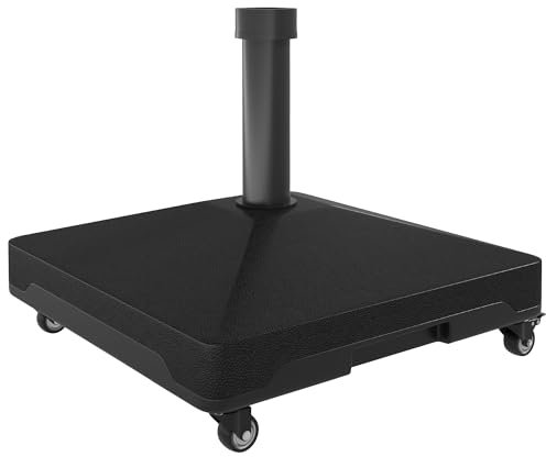 Outsunny Sonnenschirmständer bis 21kg befüllbar Schirmständer mit Rollen, Quadratisch Schirmhalter, Schirmgewicht, Ständer für Sonnenschirm 24-38mm Rohrdurchmesser, für Balkon, Terasse, Schwarz