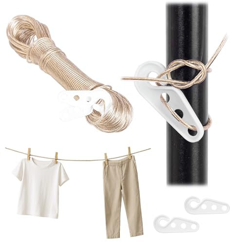 KADAX Filo per bucato, 20 m, 2 mm, con anima in acciaio e rivestimento in plastica, resistente alle intemperie, per balcone, giardino e campeggio, guinzaglio extra forte (oro)