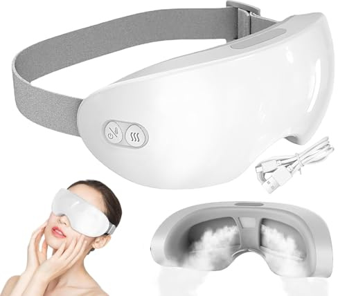 Hitburu Funda Para Masajeador Ocular | Máscara Masajeadora para Ojos | Compresa Térmica Eléctrica con Función Frío/Calor para Insomnio, Viajes en Avión y Regalos de Cumpleaños