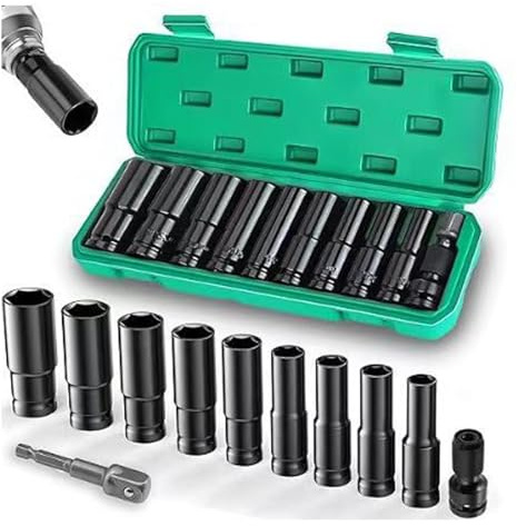 Colección de adaptadores de enchufe de acero multiusos de 10-24 mm con revestimiento inoxidable, adecuado para mejoras del hogar y talleres, mantenimiento mecánico de enchufes de acero endurecido