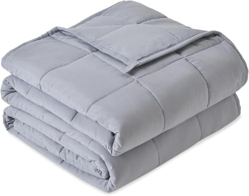 Sivio Gewichtsdecke 9 kg, weiche Gewichtsdecke für Erwachsene, atmungsaktive schwere Mikrofaser mit Glasperlen, Decke für Sofa und Bett, alle Jahreszeiten, 150 x 200 cm, Grau