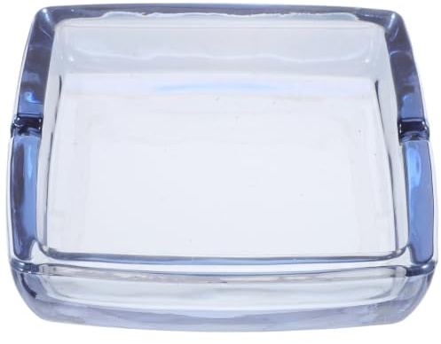 Beaupretty Glass Ashtray Square Blue Covered Stable Base