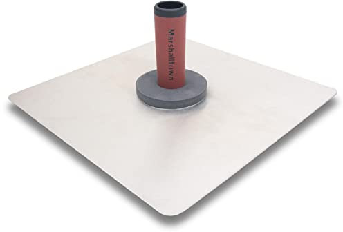 MARSHALLTOWN Cazzuola Hawk Trowel con manico DuraSoft in magnesio, dimensioni della cazzuola 330x330 mm, per muratori a secco e stuccatori, Argento