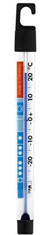 TFA Dostmann Analoges Kühlthermometer, Temperaturkontrolle, für Kühlschrank/Gefrierschränke/Kühlhäuse, (L) 15 x (B) 11 x (H) 151 mm