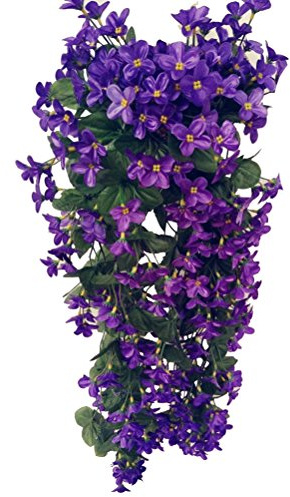 VORCOOL 4petals Artificial Flower Hanging Flowers Violet Simulation Vine Wedding Home Decoration (Deep Purple)