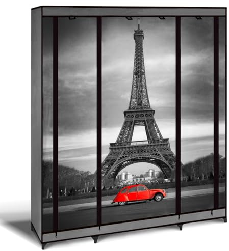 IDMarket - Armario de tela XXL para el almacenamiento de ropa, dibujo de París