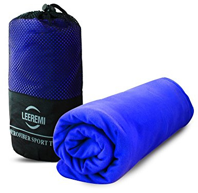 Norstat Serviette Sport Microfibre avec Housse de Transport - Bleu - 80x130 cm