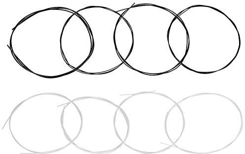 Ukulelen-Saiten, ersetzbar, 27-Zoll Nylon-Saiten, hochwertig & ausdauernd, weiß & schwarz, für Ukulelen-Instrumenten-Zubehör, Musiker, Lernenden, Professionellen, Performance, Übung, Unterricht