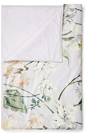 ESSENZA Tagesdecke Rosalee Grau Quilt Überwurf Wohndecke Blumen Blüten Pflanzen Rosen, Größe:135 x 170 cm