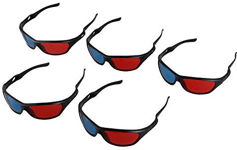 Basage 5x Red and Blue Anaglyph Dimensional 3D VISION Glasses For TV Movie Game DVD