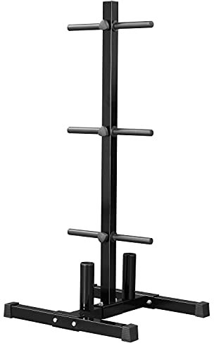 Yaheetech Hantelscheibenständer Hantelbaum Gewichtsständer 6 Stangen mit 28mm Scheibenaufnahmen Stahl Hantelständer Hantelablage Max. Tragkraft 400 kg Scheibenständer