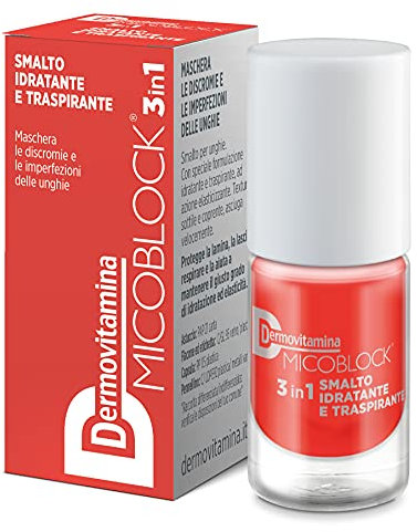Micoblock 3in1 Smalto onicomicosi - Arancione Brillante - Smalto curativo per unghie - Tratta i micosi unghie piedi - 5 ml - 16 colorazioni - Dermovitamina