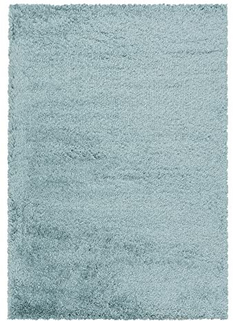 Giantore Teppich 120 x 170 cm Blau 50 mm Hochflor/Flauschiger Teppich aus hochwertigem Polypropylen/Teppich flauschig als Schlafzimmer, Kinderzimmer oder Wohnzimmerteppich