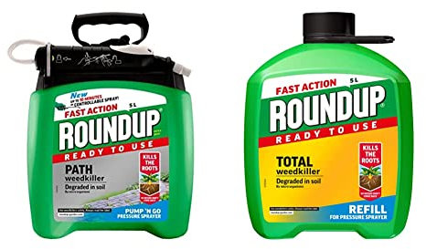 Roundup Path Weedkiller 5 Litre Pump 'N Go Refill, Ready to Use & Fast Action Total Weedkiller, 5 Litre Refill