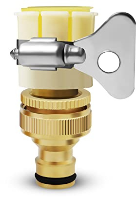 Mdlufee Diameter 23mm Mixer Tap Connector 1/2 & 3/4 Inch 2-in-1 Universal Female Faucet Adapter,Garden Hose Quick Connector