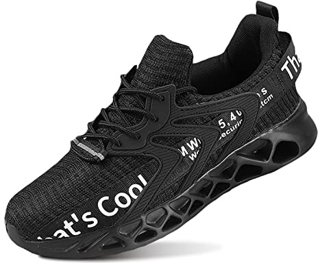 QDCFY Baskets pour homme et femme - Chaussures de sport - Respirantes - Chaussures de course sur route - Baskets pour l'extérieur, le fitness, la gym, la marche, Fz929 Noir Blanc, 40 EU