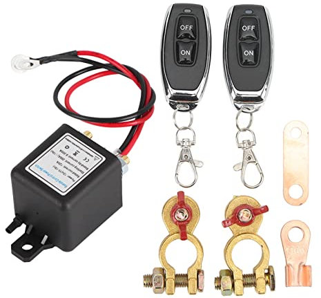 Batterie-Trennschalter, Autobatterie-Trennschalter, Stromunterbrechungs-Kill-Schalter mit Fernbedienung, Kupferanschluss für Automobile, 75 MAh, DC11–15 V (12V120A)