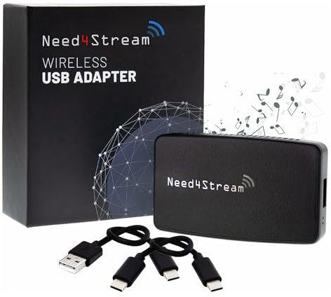 Need4Stream Wireless Adapter für Android Auto und CarPlay, kabellos, automatische Verbindung, Plug & Play Einrichtung