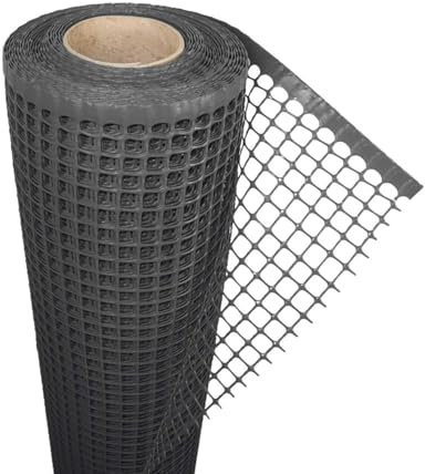 Florade® Kunststoffzaun | Gartenzaun | Geflügelzaun | Gartenzaun Kunststoff | Hundezaun | Robust & witterungsbeständig | Vielseitig einsetzbar | Schwarze Farbe | Quadratförmige Maschen | 270g/m²